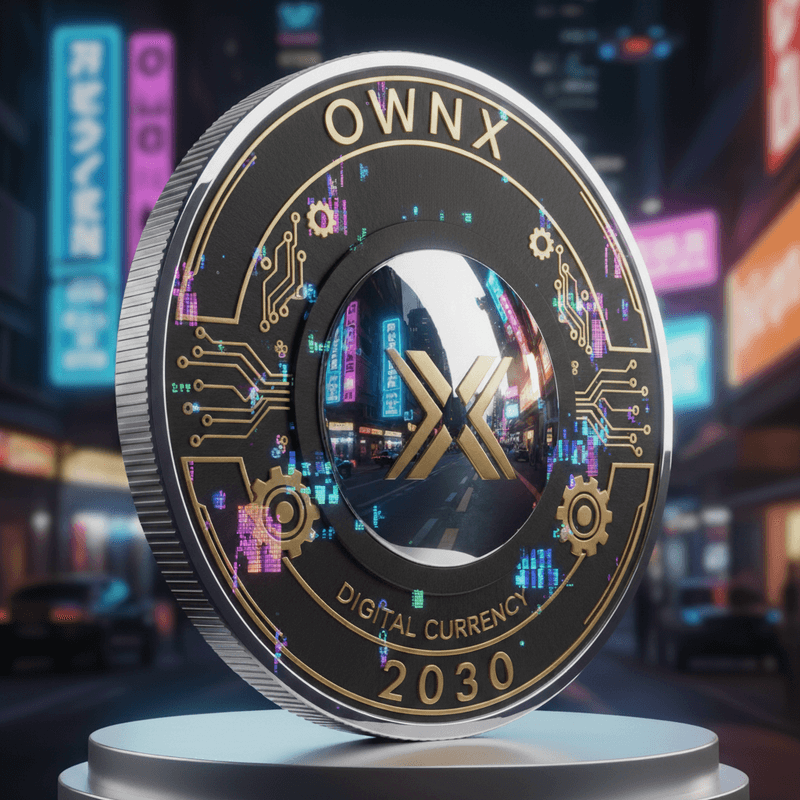 OWNX 2030 Coin - Titanium and Silver with Holographic Lighting